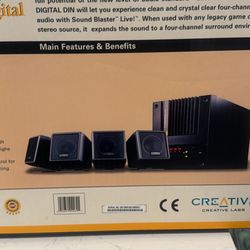 SET 5 CAMBRIDGE SOUNDWORKS CREATIVE MINI SURROUND SPEAKER CUBES BlacK FPS 2000