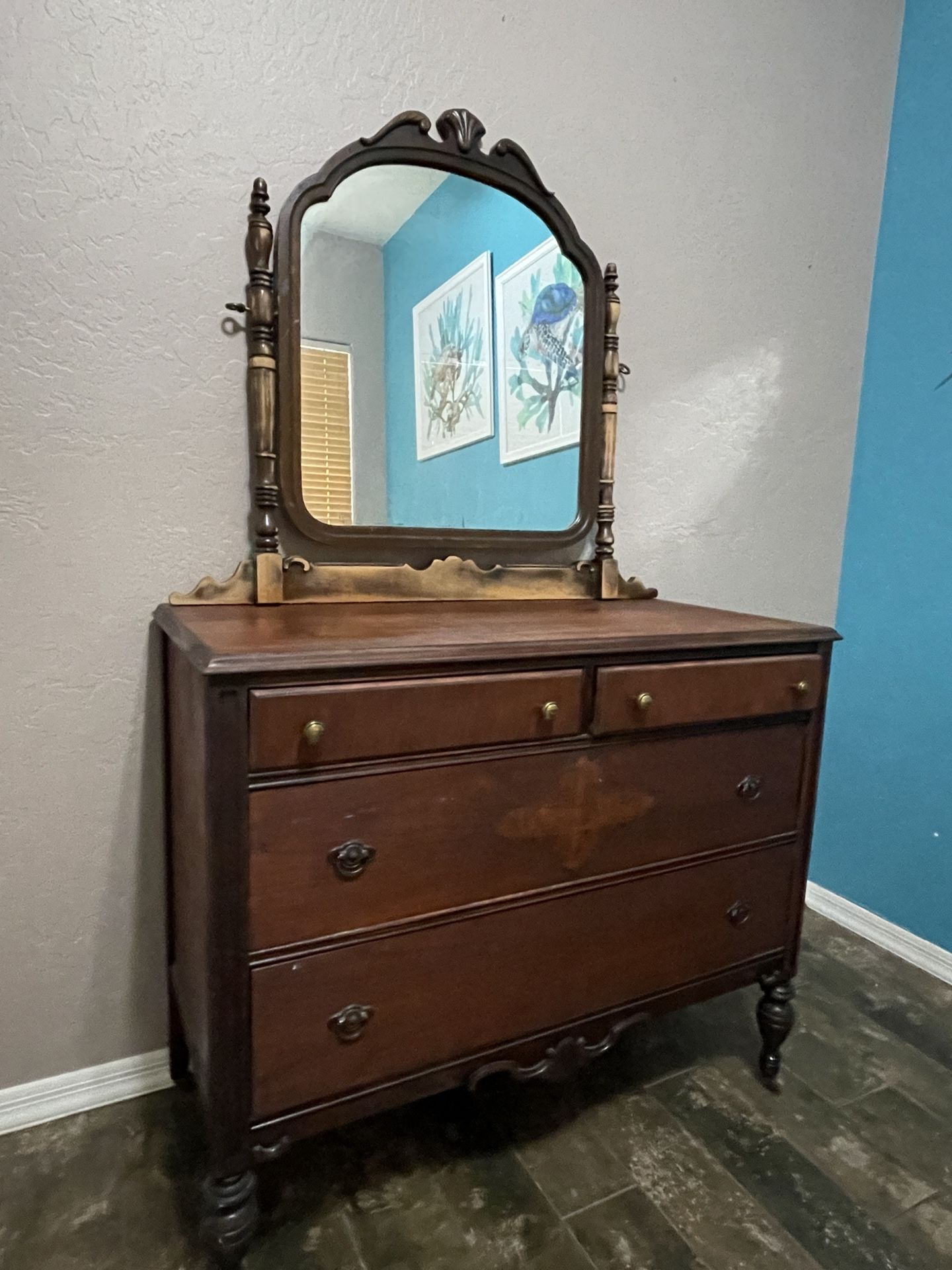 Antique Dresser With Mirror