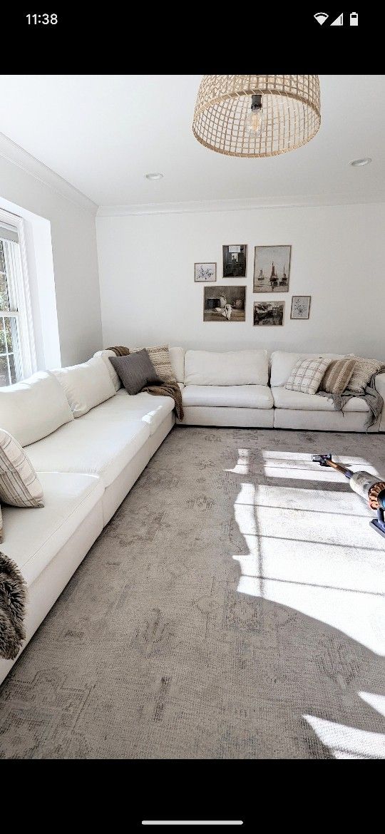 Article Beta Quartz White Sectional 6 Pieces
