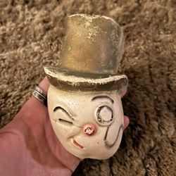 Rare Vintage Mr. Peanut  Planters Advertising Chalkware Wall Hanging