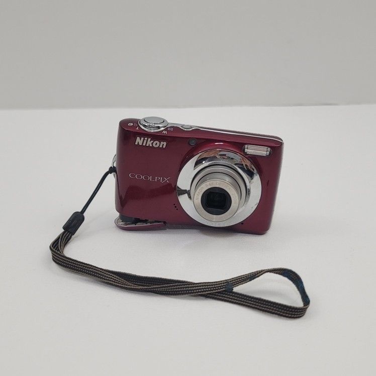 Red Nikon Coolpix L24 Digital Camera 14.0MP With 8GB SD Card AS-IS!