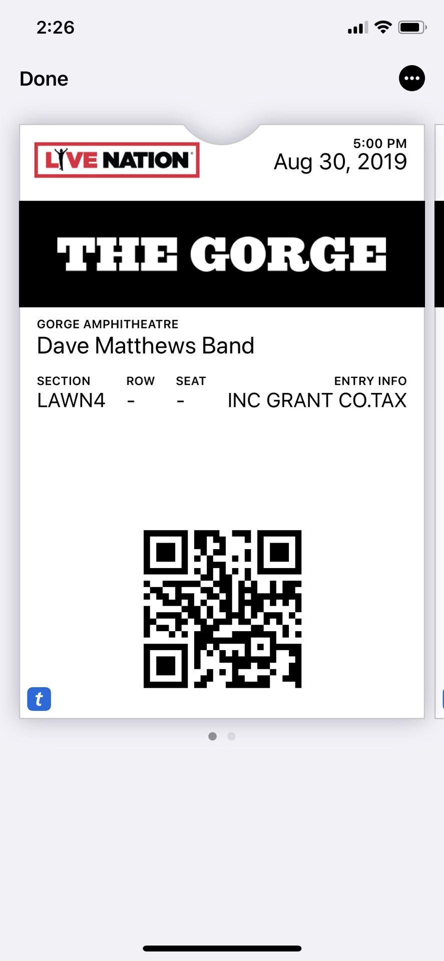 Tickets to Dave Matthews Band at the Gorge Amphitheatre (Fri 8-30-19)