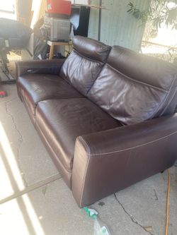 Recliner leather couch
