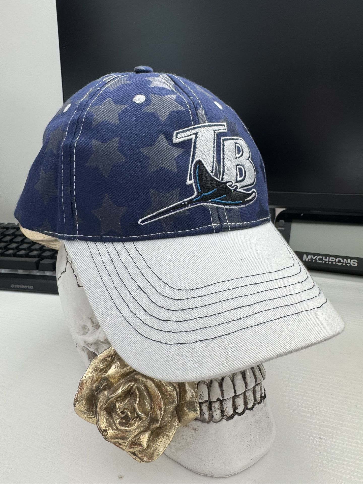 Retro Tampa Bay Rays logo with Devil Ray Patriotic Stars SnapBack Hat Cap