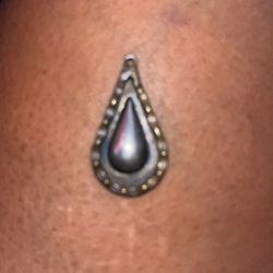 Vintage Sterling silver test drop pendant