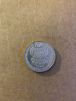 1974 F Germany 25 Years Of German Federal Constitution Law Silver 5 Mark