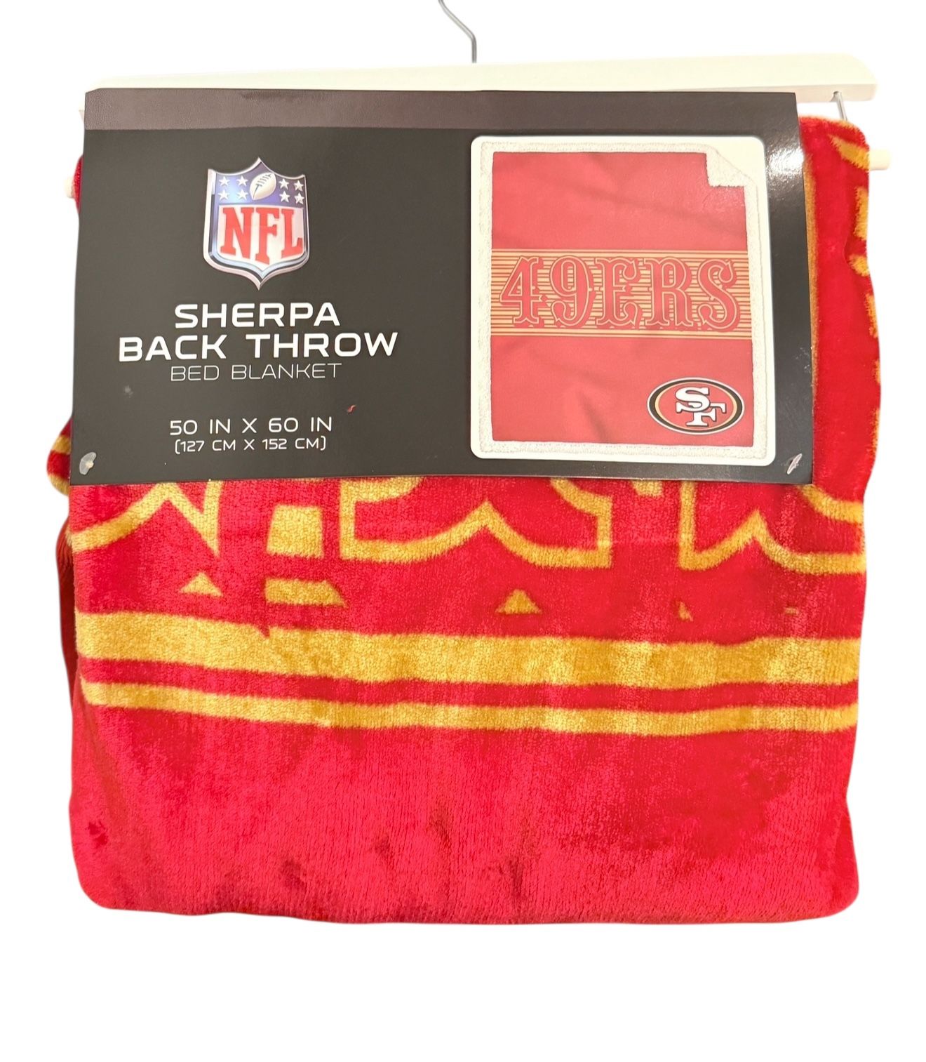 New San Francisco 49ers Blanket Red Sherpa Back Throw BED 50 IN X 60 IN