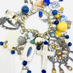 Royal blue Family Tree Chunky Bracelet 