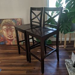 🌿🌀Tall Bar Stools, Dark Wood🌀🌿$50