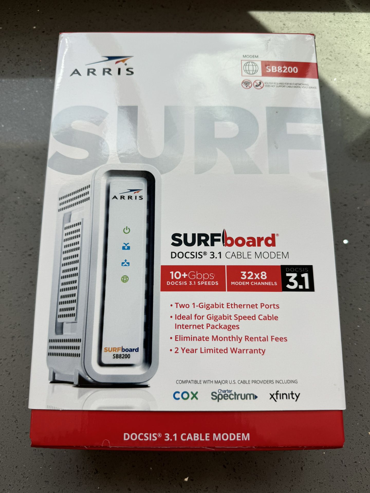 Arris SURFBoard Cable Modem DOCSIS 3.1 SB8200: Cox, Infinity, Spectrum
