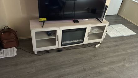 Tv stand with build in fire place