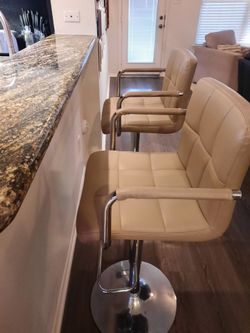 Beige bar stools