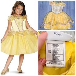 Disney Belle Beauty And The Beast Halloween Costume Cosplay Dress XS