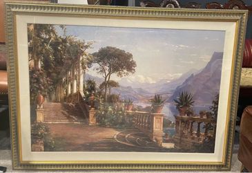 Vintage Framed Classical Landscape Art Print