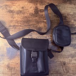 Coach Black Crossbody Bag w/ Detachable Pouch – Excellent Condition