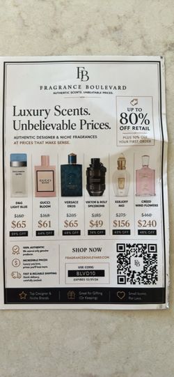 Up to 80% off on Designer and Niche Perfumes.