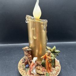 VTG Christmas Nativity Jesus Flameless Candle Display Decor Roman Inc*see descri
