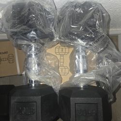 Rubber Dumbbells 20lbs 