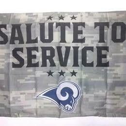 Salute Service Military LOS ANGELES RAMS Football Patriotic House Flag ...