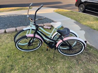 2 beach cruiser bikes