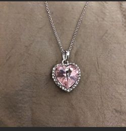 White gold plated swarovski elements heart necklace