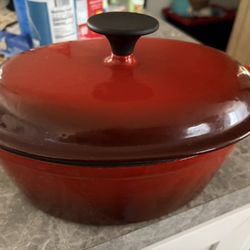 Red Cast Iron Casserole Dish
