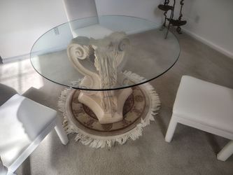 British glass top table