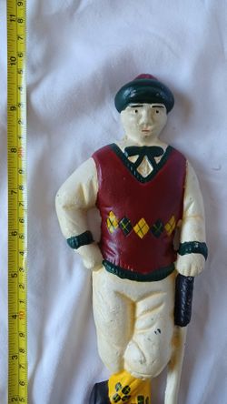 Vintage Cast Iron Golf Themed Doorstop