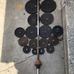 Standard Weights 133lbs With Straight Bar For $80 firm