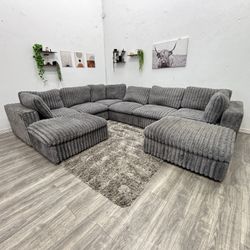 Corduroy Sectional Modular Couch - Free Delivery