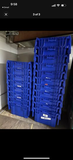 Heavy Duty Round-Trip Flip Lid, Blue Totes 26 x 19 x 14" A Lot Of 20