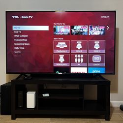 65inch TCL Roku TV And TV Stand