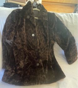 Leopard Print Faux Fur Coat