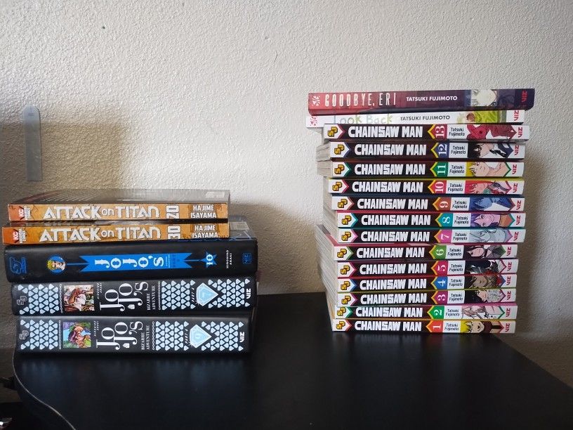 Chainsaw Man Jojos Bizzare Adventure and Attack on Titan Manga