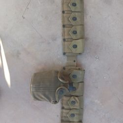 Ww2 Cartidge Belt Canteen And Cup
