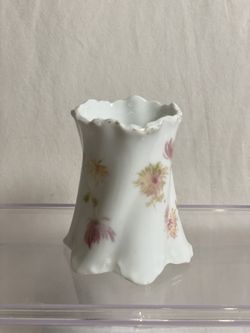 Antique R&C Rosenthal Monbijou Bavaria Toothpick Holder Wild Flowers Circa 1896