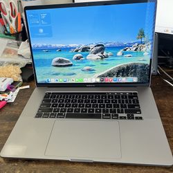 MacBook Pro 16in 2019, i7-9th gen, Radeon 5300 4gb video, 16gb ram, 512gb ssd. Used but good working. No issue, low cycle battery, has a little mark s