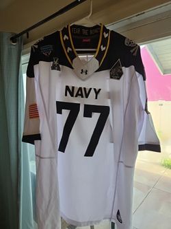 NAVY jolly Roger's under armour patched jersey