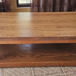 Solid Wood Coffee Table On Wheels