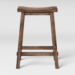Wood Counter Height Barstool Brown