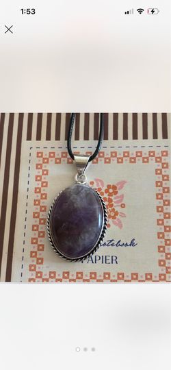 925 Amethyst Gemstone Vintage STYLE Cord Necklace