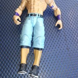 2010 WWE John Cena 7'' Mattel Wrestling Action Figure Light Blue Jorts Shorts
