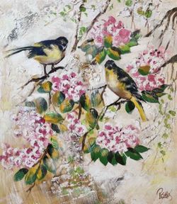 Antique Abstract Oil Painting Signed Lee Reynolds 40.5”Lx51”H