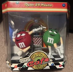 M&Ms Rock n roll candy dispenser plastic red and green character