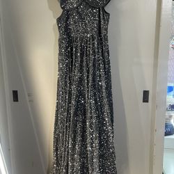 Silver Sequin Girl Dress