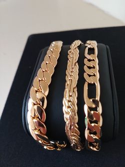 Gold Deep Plated Thick Heavy Bracelet 