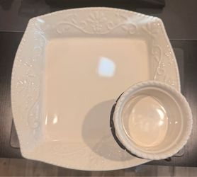Celebrating home appetizer tray with dip cup
