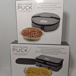 Wolfgang Puck 3.6QT rectangular Covered Glass Baker With Insulated Carry Bag - Plus 9" Glass Pie Baking Dish W/ Insulated Carry Bag NEW 