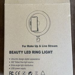 Beauty LED Ring Light for Make Up & Live Stream