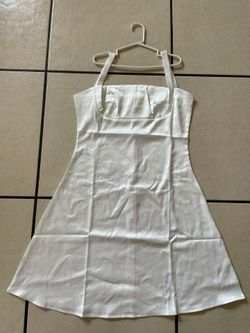 Lace Satin Mini White Dress